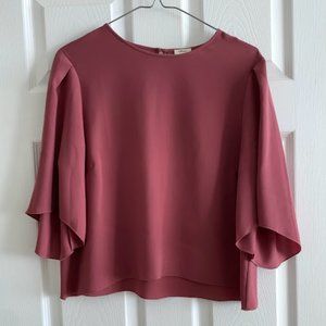 Wilfred Cambrai Flutter Sleeve, Maroon Colour, Size L